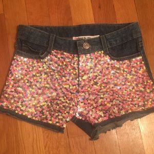 Kids Sequin Jean Shorts